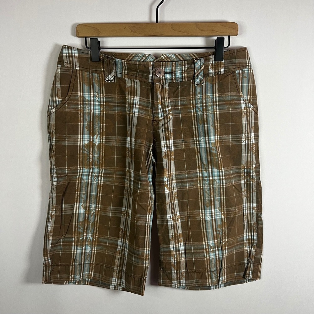 Vtg Y2K SO Shorts Women 11 Plaid Cargo‎ Bermuda Multi Pocket Grunge Skater Indie